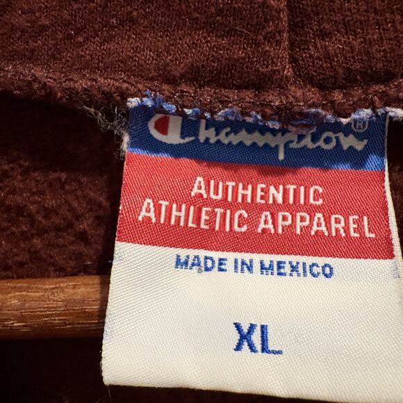 Champion Harvard Hoodie Mens XL Maroon Pullover 1636 Logo Embroidered Sweatshirt - Picture 2 of 12